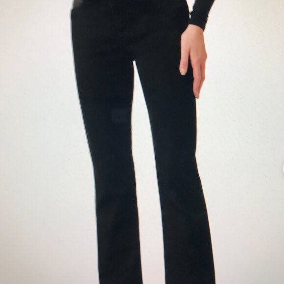 llbean jet black modern bootcut jeans. size 4MT - Picture 1 of 5
